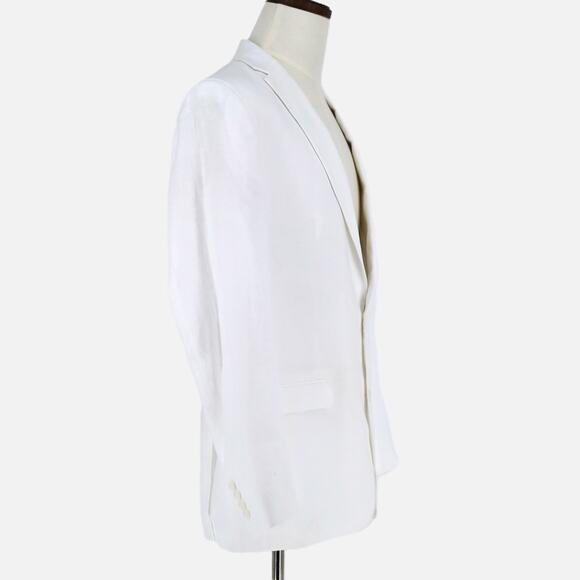 Bar III Men's White Linen Summer Casual Slim-Fit Formal Suit Jacket Size 42S - Picture 6 of 9